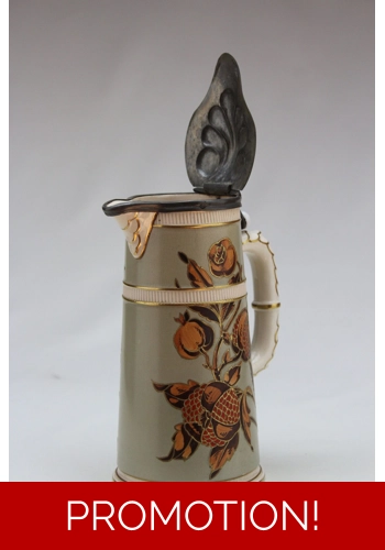 Aesthetic movement gilded pomegranate jug