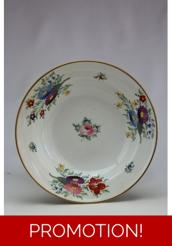 Georgian Derby hand painted soup plate