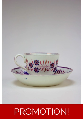 SOLD  Pearlware cup and saucer c.1810
