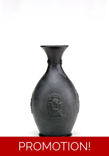 SOLD  Early Wedgwood black basalt bud vase 1783