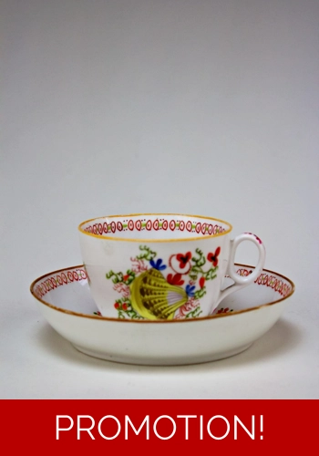 New Hall Yellow Shell Pattern Cup and Saucer c.1810