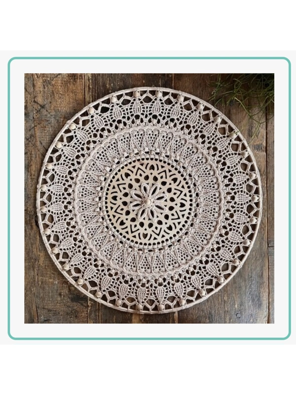 Mandala met houten middenstuk