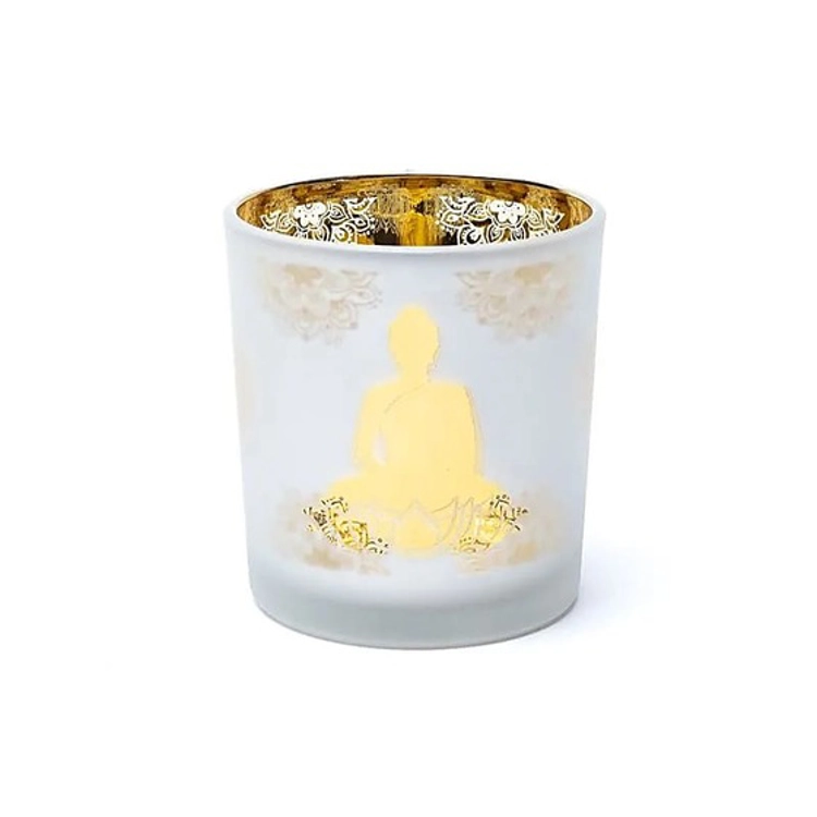Frosted candle holder - Buddha