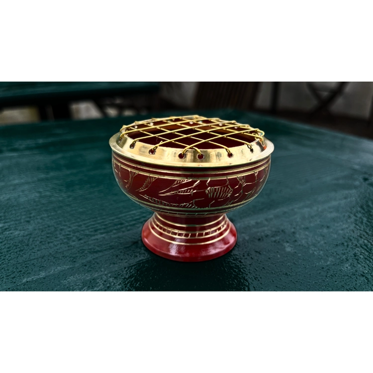 Incense Burner Brass (Red)