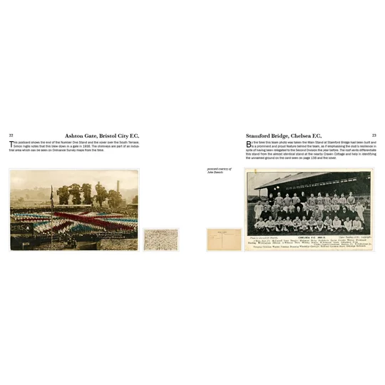 Posted football grounds history on old postcards
