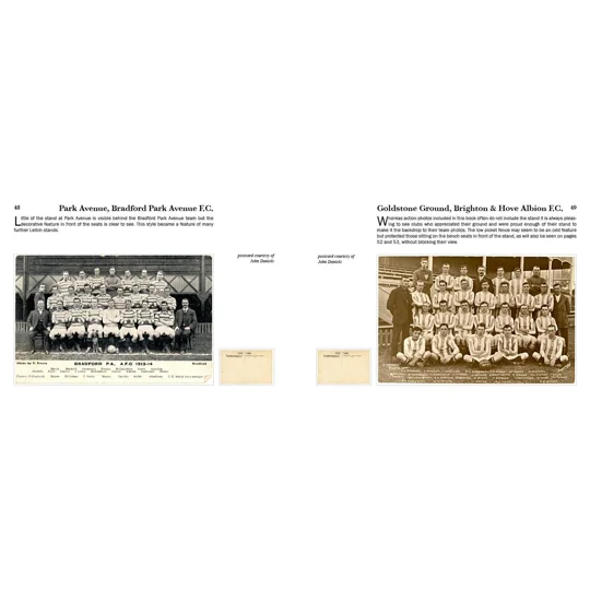 Posted football grounds history on old postcards