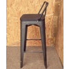 Tarnished Bar Stool Wood Seat Retro Bistro Cafe Restaurant