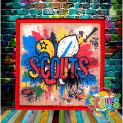 Scout Graffiti badge 2 (Red border)