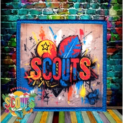 Scout Graffiti badge 1 (Blue border)