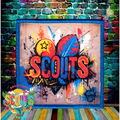 Scout Graffiti badge 1 (Blue border)