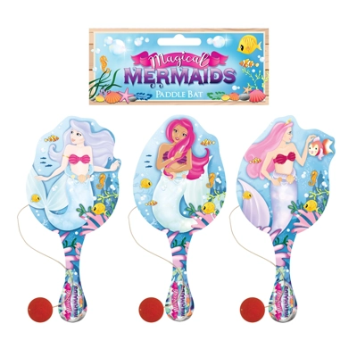 Mermaid Wooden Paddle Bat Game