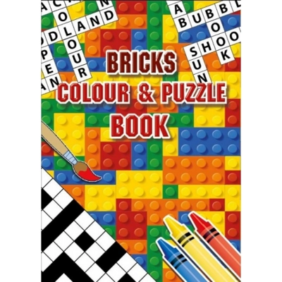 Pocket Size (A6) Bricks Puzzle & Colouring Book
