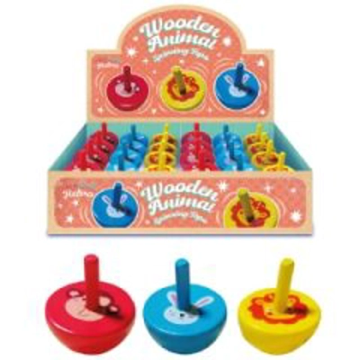 Wooden Jungle Animal Spinning Top