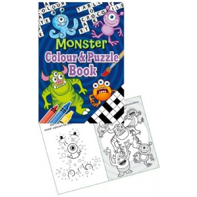 Monster Puzzles & Colouring Book