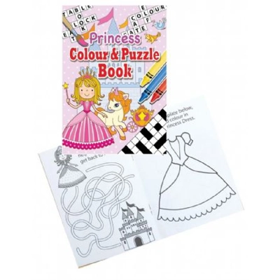Princess Puzzle & Colouring Book