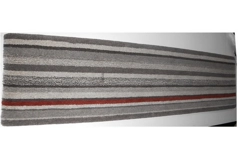 Striped Herdwick Rug Runner in Natural Herdwick and Brick Red