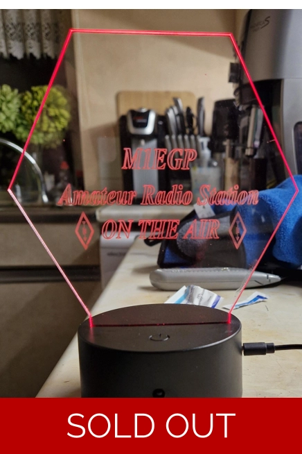 Edge lit LED Callsign display for the shack