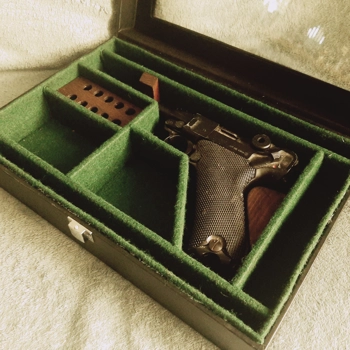 Faux leather case for Luger p08 pistol