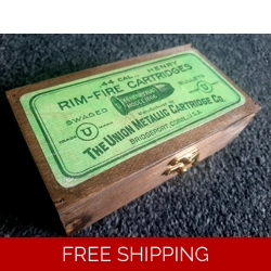 Wooden Henry .44 Rim Fire Ammo Box