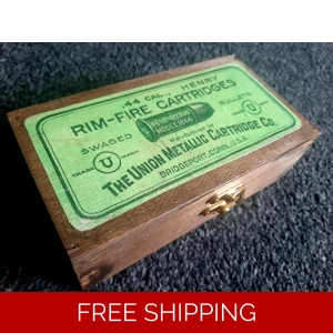 Wooden Henry .44 Rim Fire Ammo Box