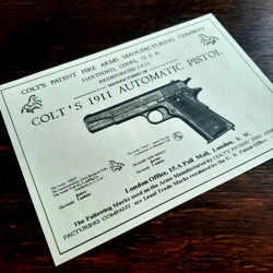 Colt 1911 Gun Case Label