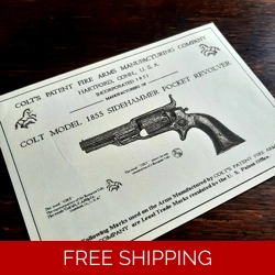 Colt 1855 Sidehamner Gun Case Label