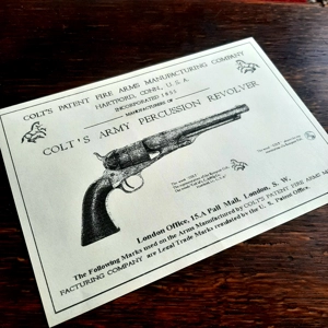 Colt 1860 Army Gun Case Label