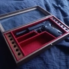 Wooden Glass lid display case for Walther P38 pistol