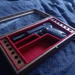 Wooden Glass lid display case for Walther P38 pistol