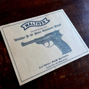 Walther P38 Gun Case Label
