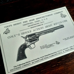 Colt SAA Gun Case Label