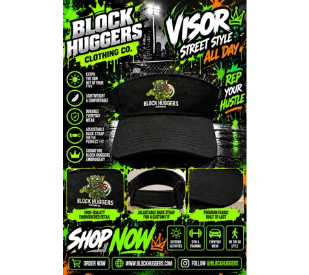 Block Huggers Clothing Black Visor