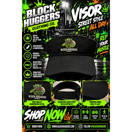 Block Huggers Clothing Black Visor