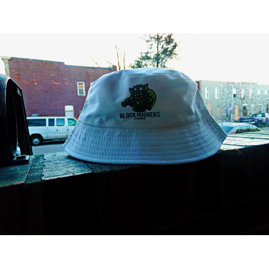 Block Huggers Clothing White Logo Bucket