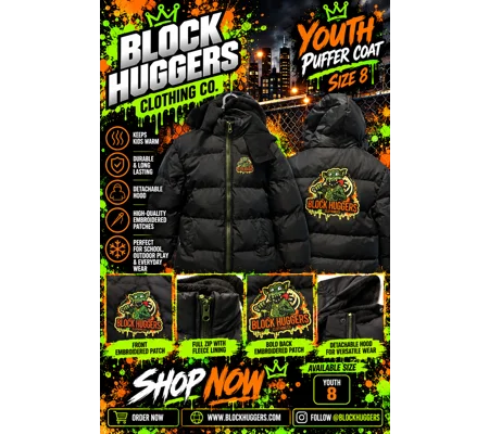 Block Huggers Clothing Company Youth Puffer Coat (size 8)
