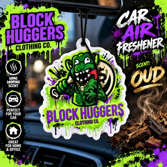 Block Huggers Clothing Oud Car Air Freshener