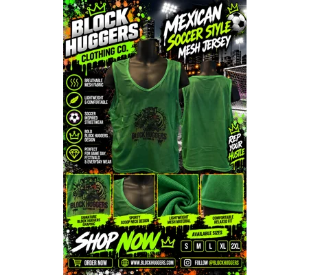 Block Huggers Green Mesh Mexican Soccer Jersey