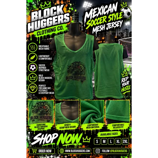Block Huggers Green Mesh Mexican Soccer Jersey