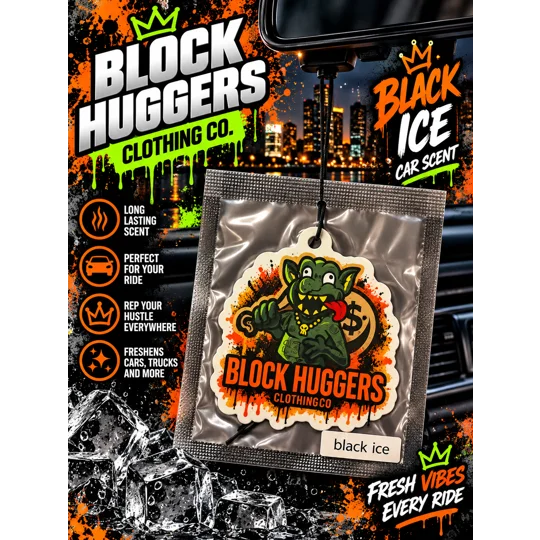 Block Huggers Clothing Black Ice Air Freshener
