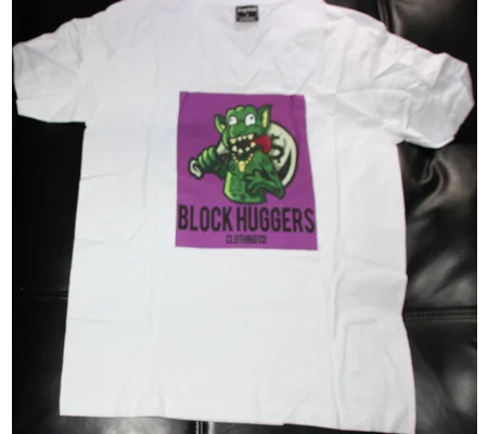 Block Huggers Clothing Bag Chasing Monster Tee white and purple