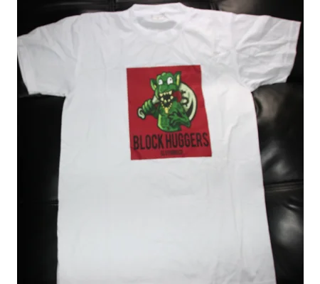 Block Huggers Clothing Bag Chasing Monster Tee white and red