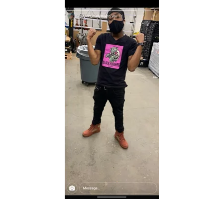 Block Huggers Clothing Bag Chasing Monster Tee Black and Purple
