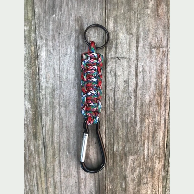 Afghan Vet Paracord 'Cobra Weave' Keychain Keyring Carabiner.