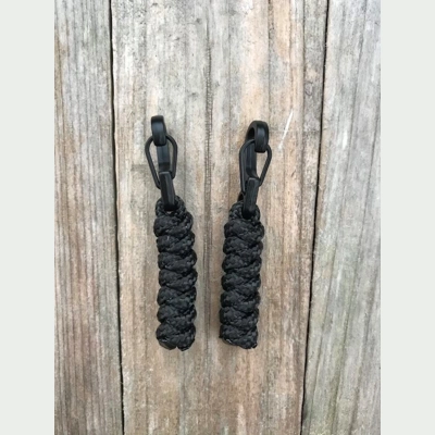 Black Paracord Snake Knot 'Bivvy Zip Pulls' 1Pair