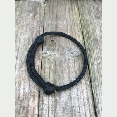Black Adjustable 550 Paracord Friendship Bracelet
