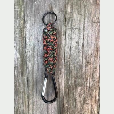 Blitz Camo Paracord 'Cobra Weave' Keychain Keyring Carabiner.