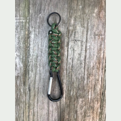 Boy Scout Paracord 'Cobra Weave' Keychain Keyring Carabiner.
