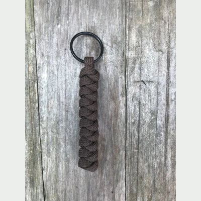 Brown Paracord 'Snake Knot' Keychain Keyring Key Fob