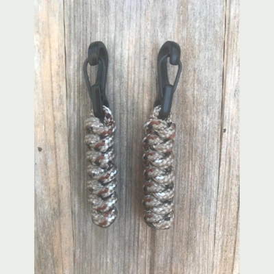 Desert Camo Paracord Snake Knot 'Bivvy Zip Pulls' 1Pair