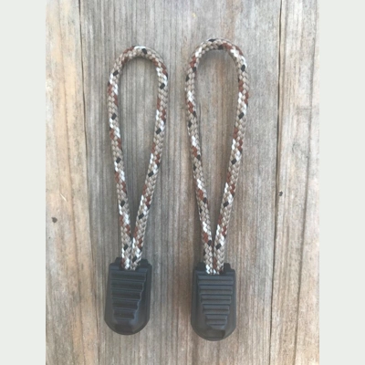 Desert Camo 1 Pair Handmade 425 US Paracord 3" 'Bivvy Zip Pulls'